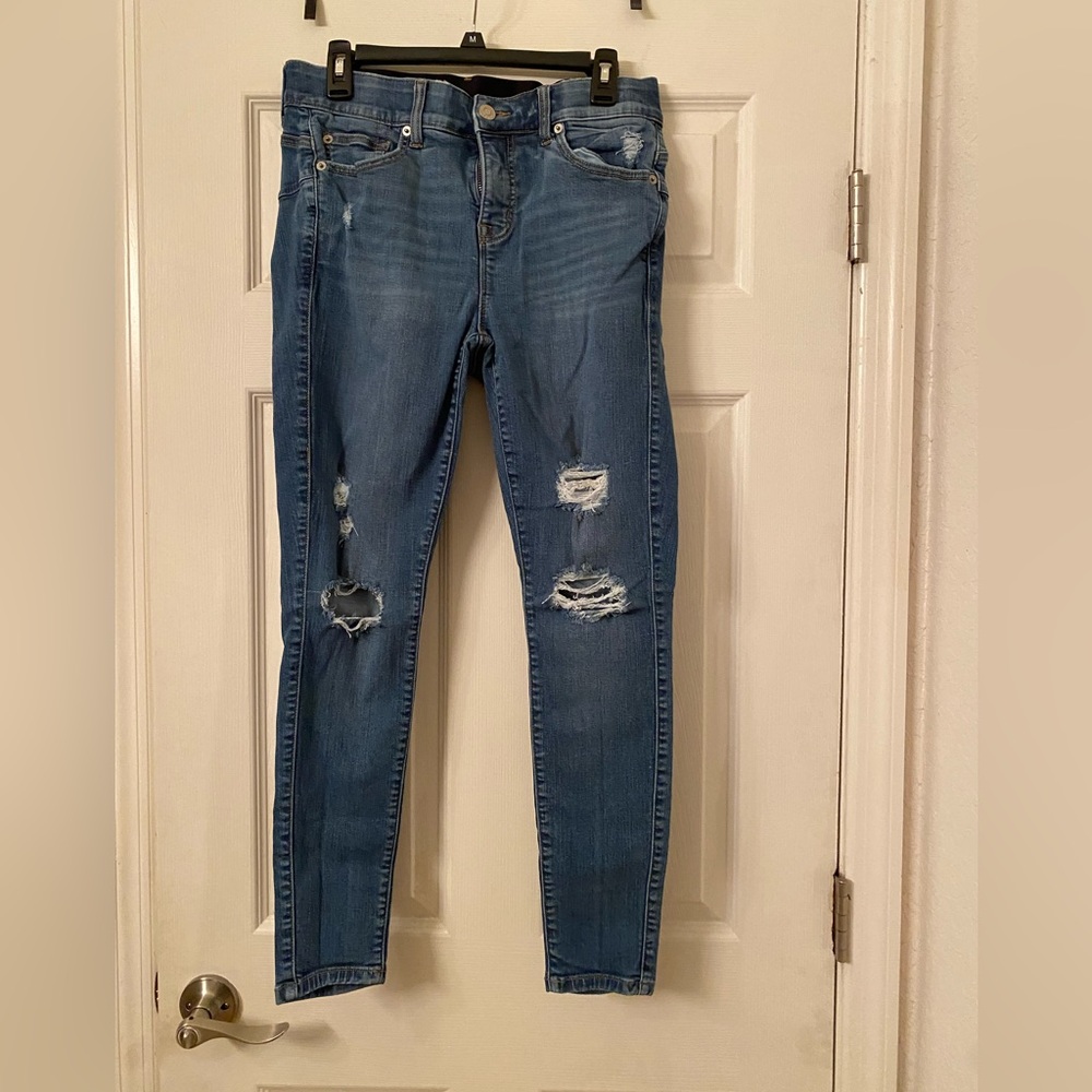 Torrid Distressed Skinny Jeans in Blue